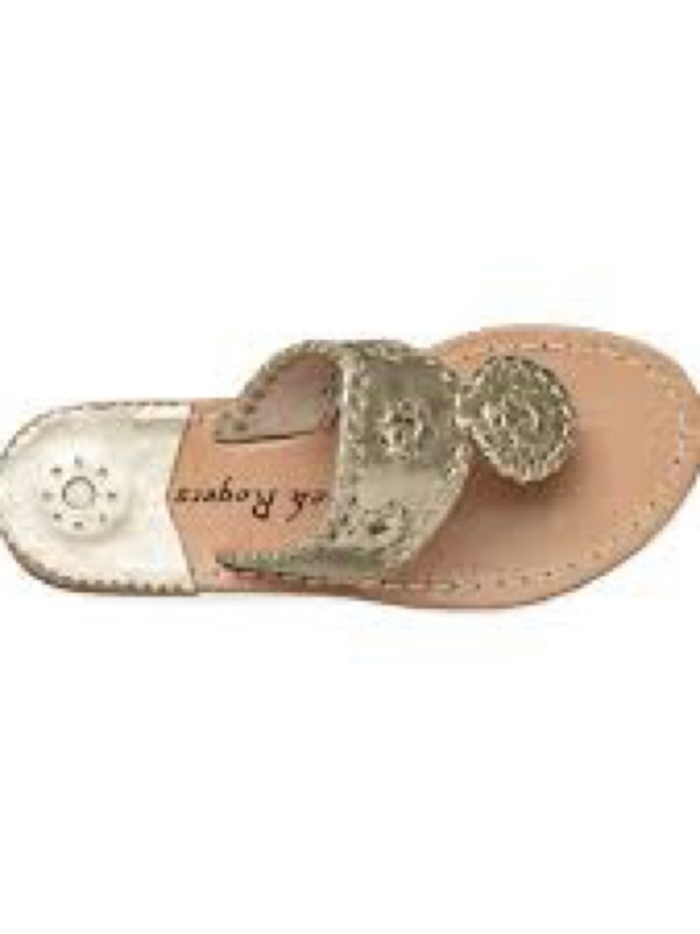Jack Rogers miss Hamptons iI gold flat leather sandals size 13